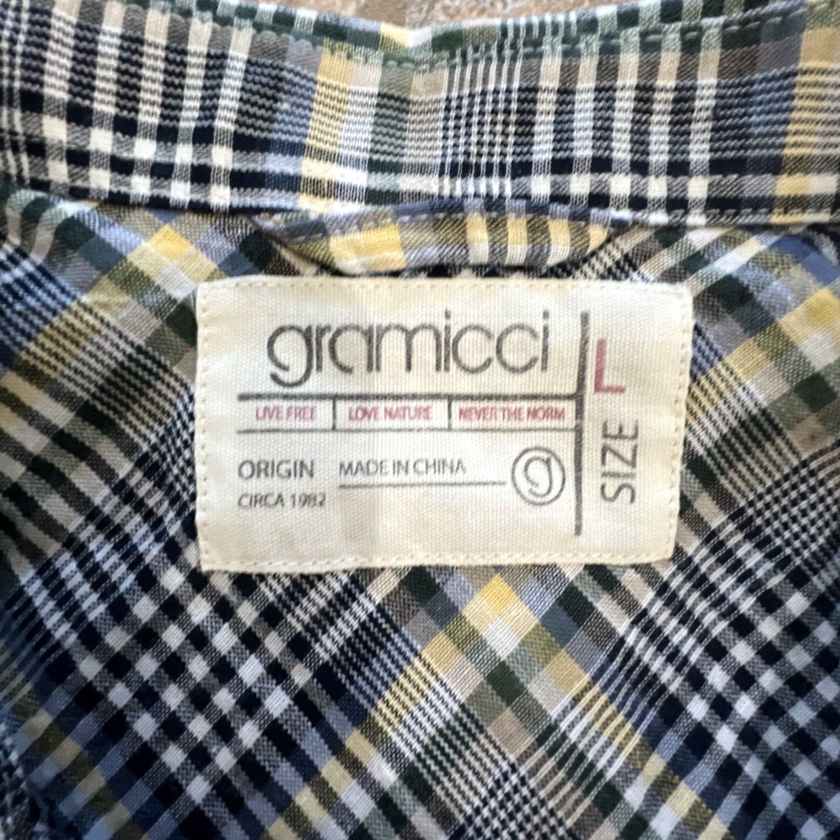 Gramicci Gramicci Plaid Button-Up Shirt Mens Large Gray Size US L / EU 52-54 / 3 - 3 Thumbnail