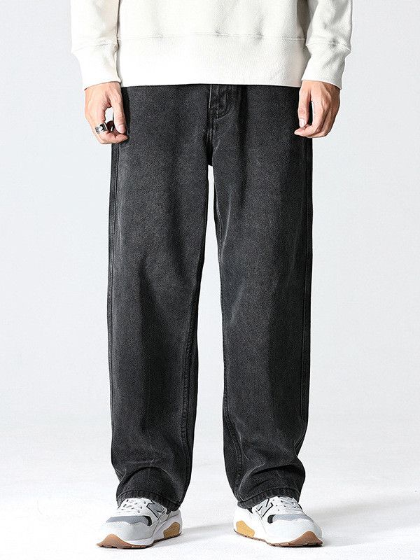 Japanese Brand Men's trendy versatile loose washed distressed jeans Size US 32 / EU 48 - 1 Thumbnail