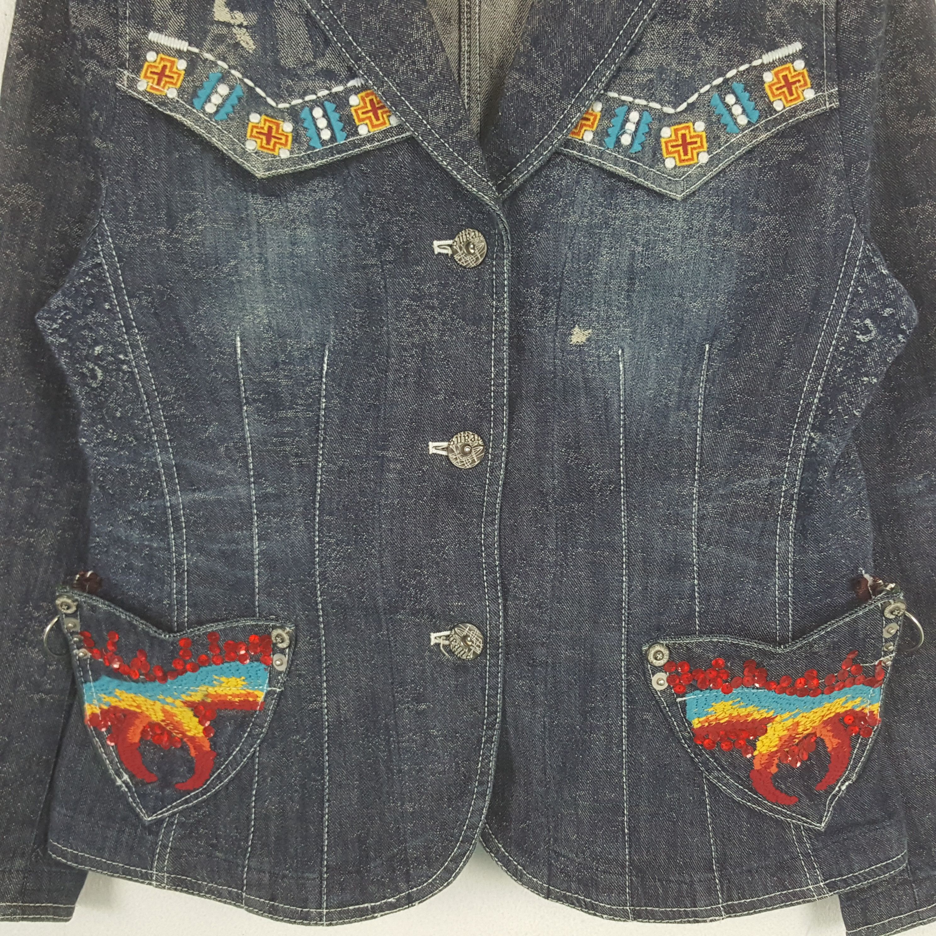Japanese Brand Vintage Gkitaliya Japanese Brand Denim Jacket C296N9 Size XS / US 0-2 / IT 36-38 - 2 Thumbnail
