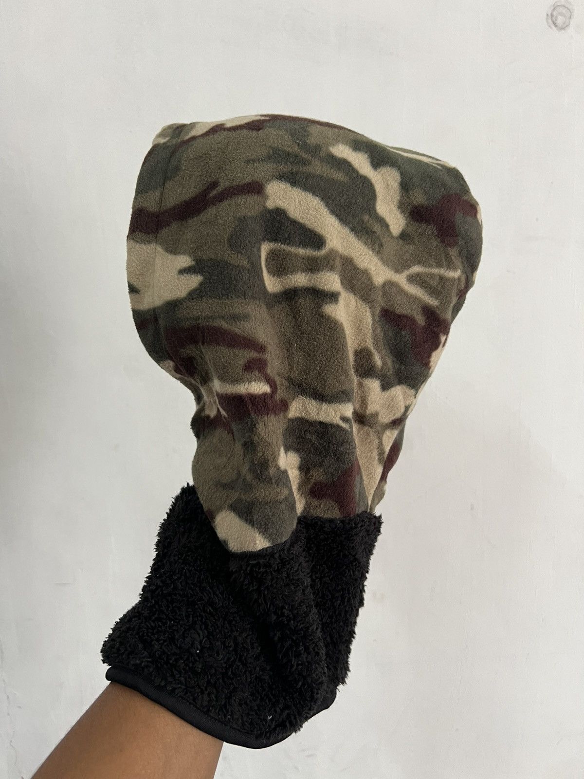 Japanese Brand Camouflge Mohair Fur Hoodie Balaclava Hat Size ONE SIZE - 2 Thumbnail