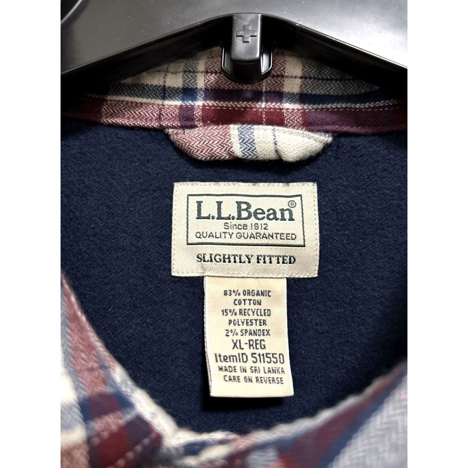 Vintage L.L. Bean Organic Shirt Mens XL Red Blue Plaid Flannel Button-Up Pocket Easy Care Size US XL / EU 56 / 4 - 4 Thumbnail