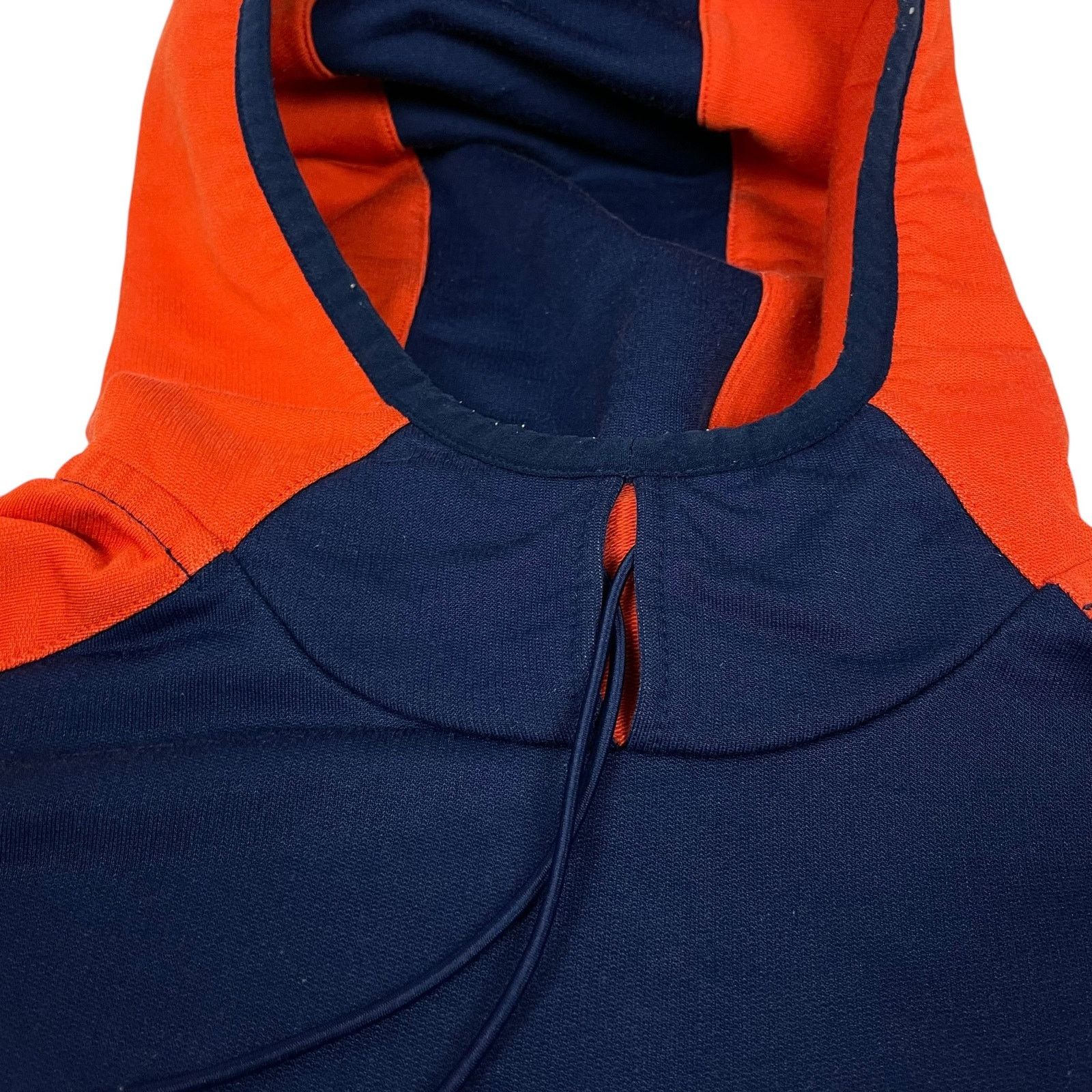 Nike × Vintage VTG Nike Men Navy Orange Basketball Swoosh Pullover Hoodie L Size US L / EU 52-54 / 3 - 3 Thumbnail