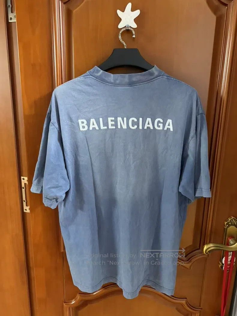 Balenciaga Balenciaga Haze Blue Front and Back Logo Embroidered Short Size US M / EU 48-50 / 2 - 2 Thumbnail