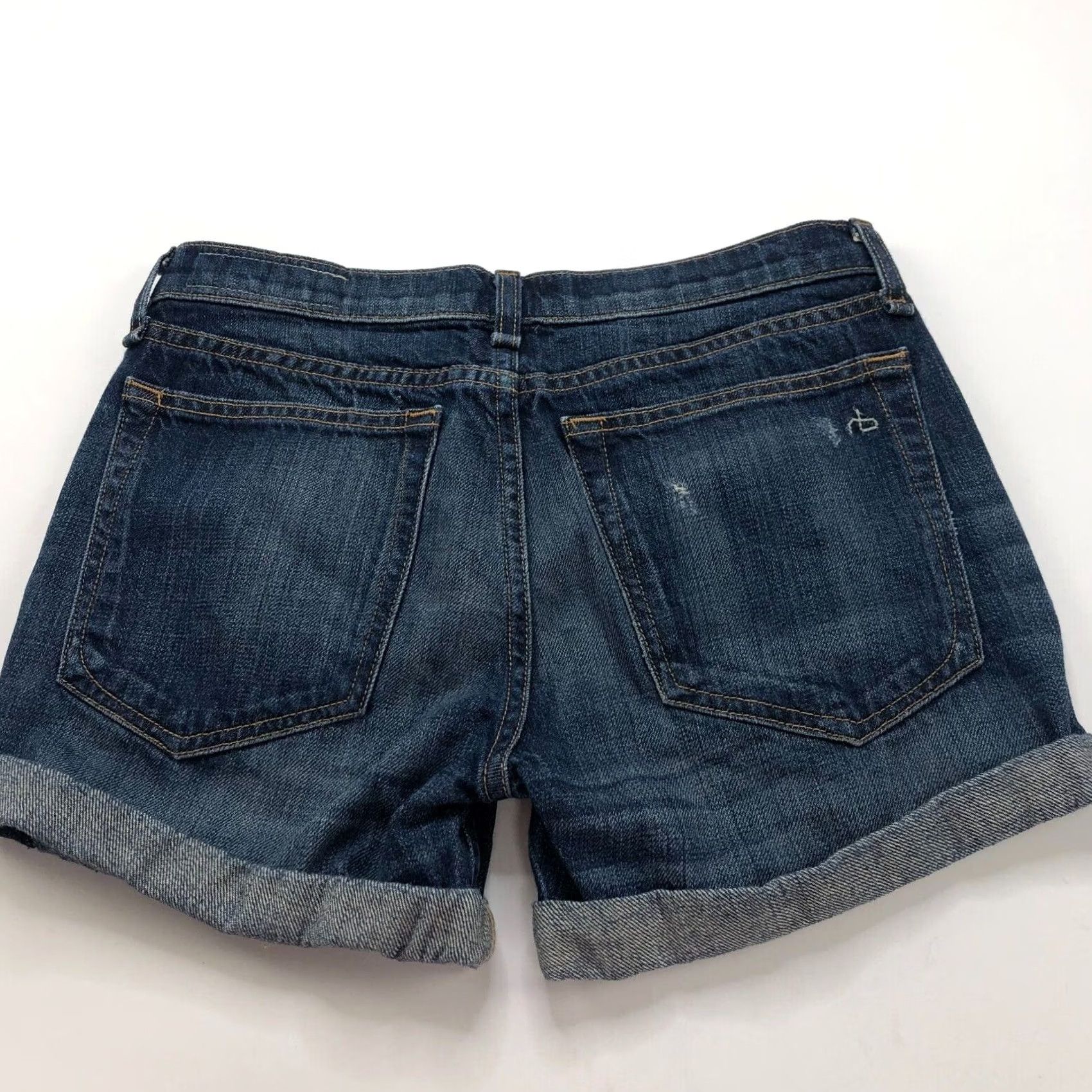 Rag & Bone Rag & Bone 24 (Fit In) 100% Cotton Denim Mid Rise 3.5" Shorts Women Shorts 3.5 Inseam Denim Shorts Blue Regular Rise 24 Womens Size 42" / US 20 - 4 Thumbnail