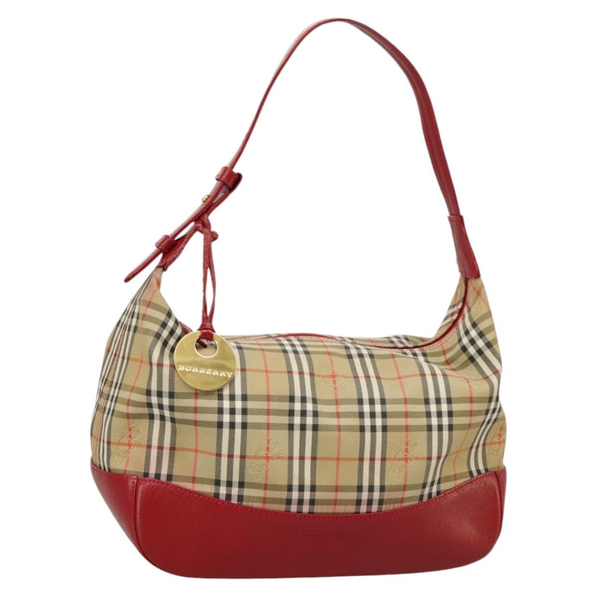 Burberry Burberry Nova Check Hand Bag Canvas Beige Red Size ONE SIZE - 1 Thumbnail