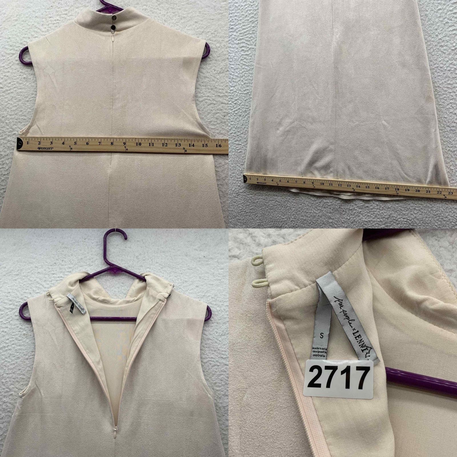 Vintage Free People Lenni Shift Dress Womens Small S Anthropologie Faux Suede Cream Size S / US 4 / IT 40 - 8 Thumbnail