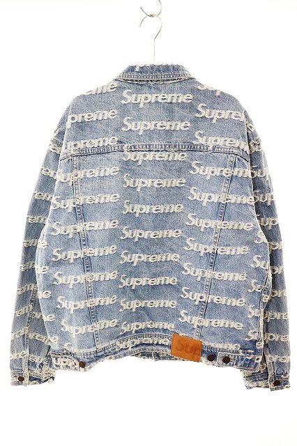 Supreme SUPREME 21SS Frayed Logos Denim Trucker Jacket Blue Size L Size US L / EU 52-54 / 3 - 2 Thumbnail