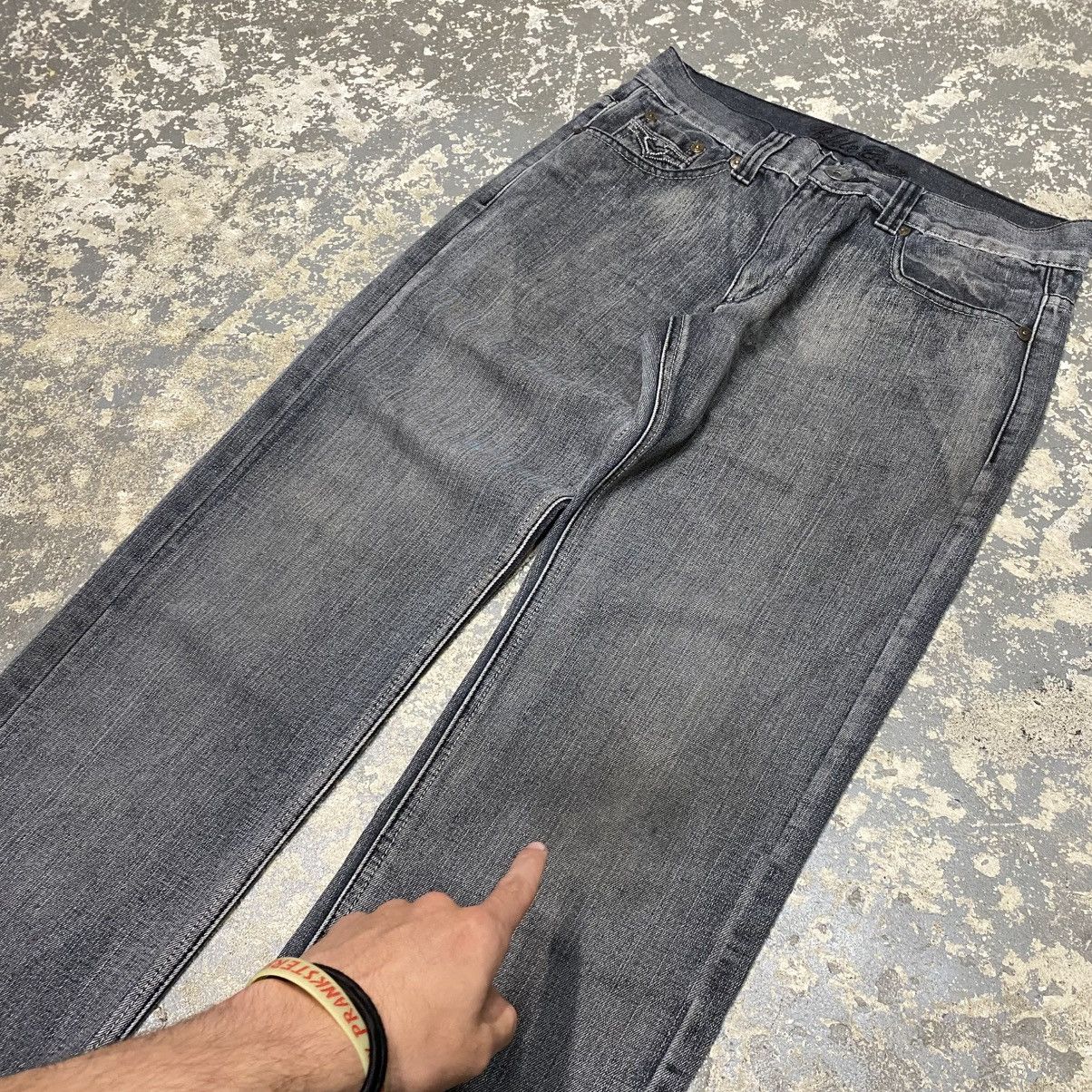 Blue Gear × Vintage Vintage Black Faded Blue Gear y2k baggy Denim Jeans Size US 33 - 10 Thumbnail