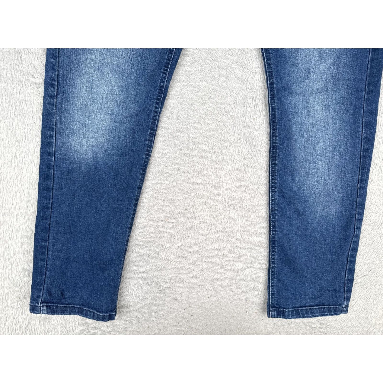 Denime LRG Jeans Mens Slim Straight Blue Denim 32 Five-Pocket Zip Fly Waist 32 Medium Wash Size US 32 / EU 48 - 2 Thumbnail