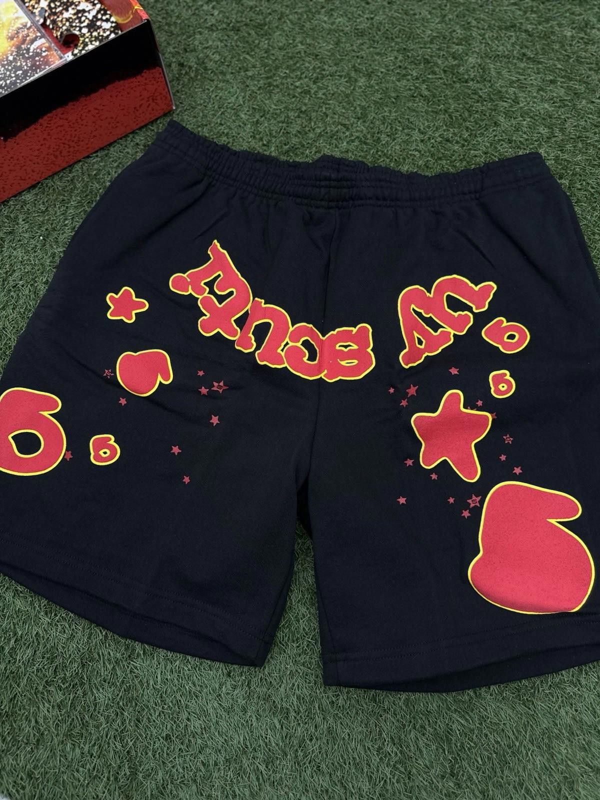 Sp5der Sp5der OG Web V2 Phantom Sweatshort “Black Red” New (XXL) Size US 40 / EU 56 - 3 Thumbnail