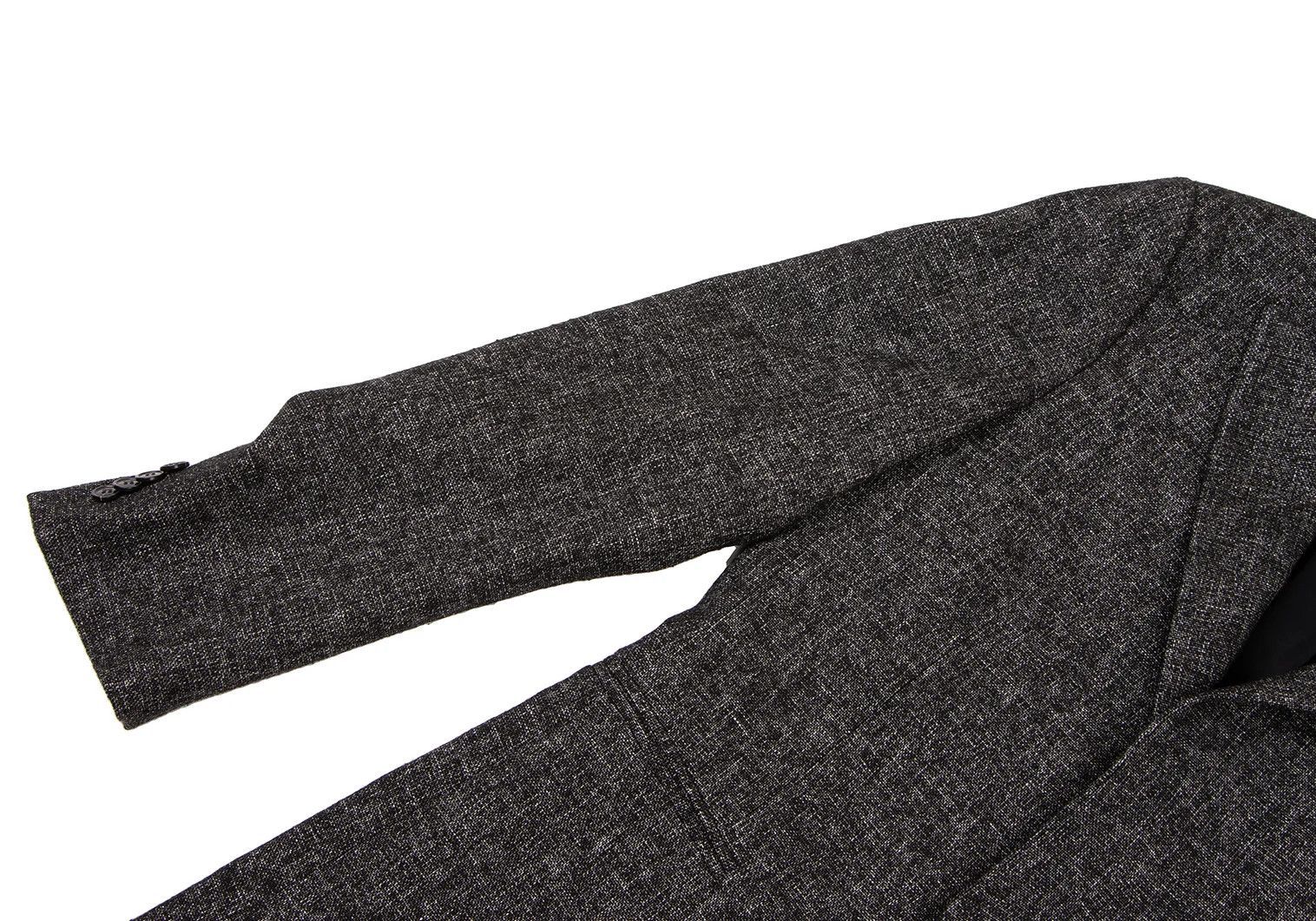 Emporio Armani Melange Wool One-Button Jacket in Black and White Size US S / EU 44-46 / 1 - 5 Thumbnail