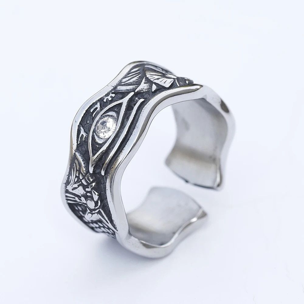 Jewelry Collision Wave Eye Zircon Ring Size ONE SIZE - 3 Thumbnail