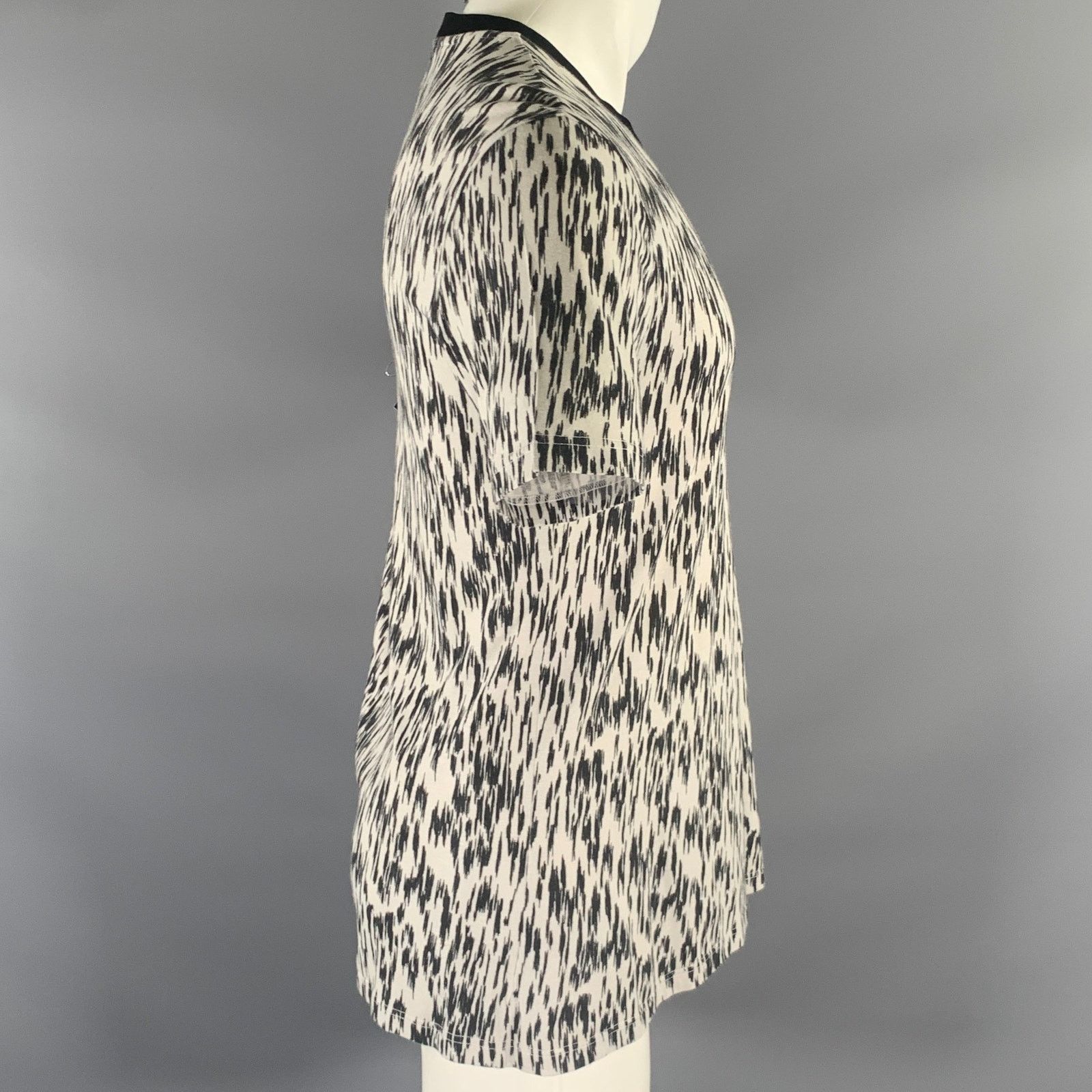 Lanvin LANVIN Size M White Black Abstract Cotton Blend T-shirt Size US M / EU 48-50 / 2 - 3 Thumbnail