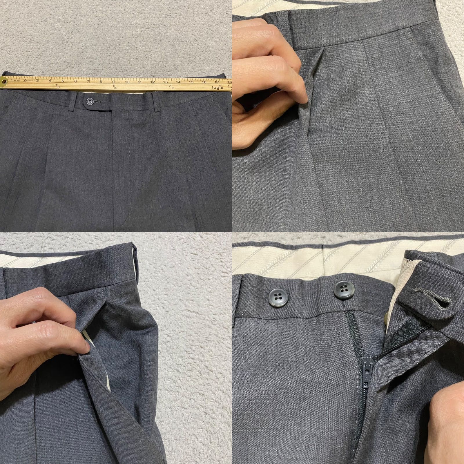 Jack Victor Jack Victor Dress Pants Men's 36 Gray Wool Slim Straight Pleated Size US 36 / EU 52 - 8 Thumbnail