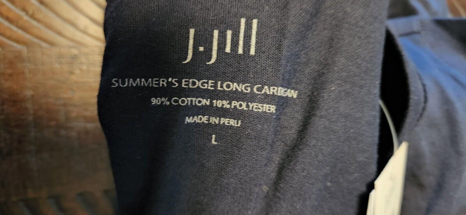 Designer New J Jill Summer's Edge Long Cardigan Deep Blue Size Large Size L / US 10 / IT 46 - 6 Thumbnail