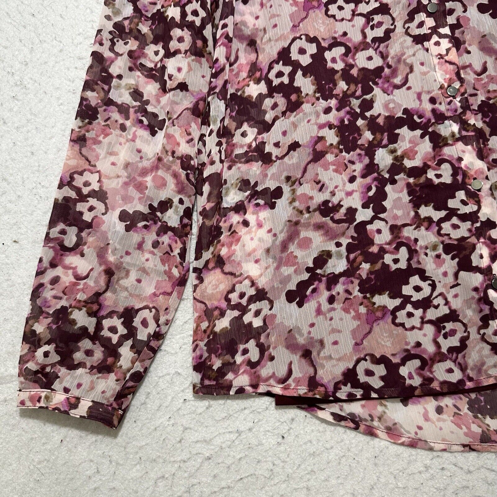 Liz Claiborne Liz Claiborne Medium Floral Button Down + Tank Top Sheer Size M / US 6-8 / IT 42-44 - 6 Thumbnail