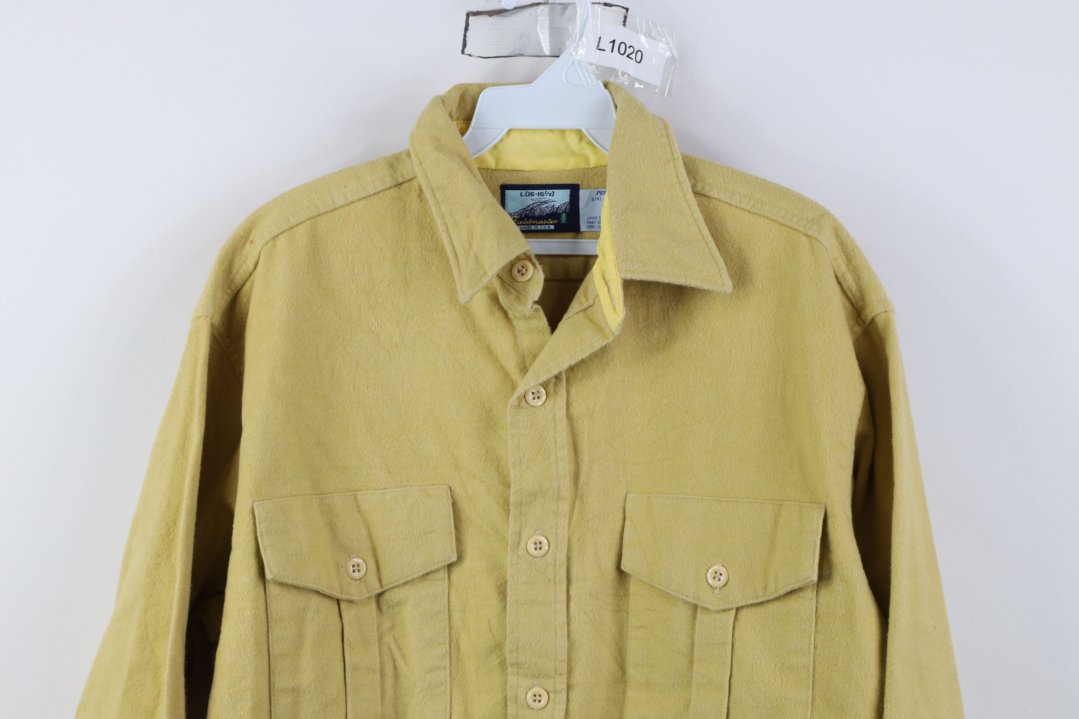 Vintage Vintage 70s Streetwear Chamois Cloth Button Shirt Yellow USA Size US L / EU 52-54 / 3 - 2 Thumbnail