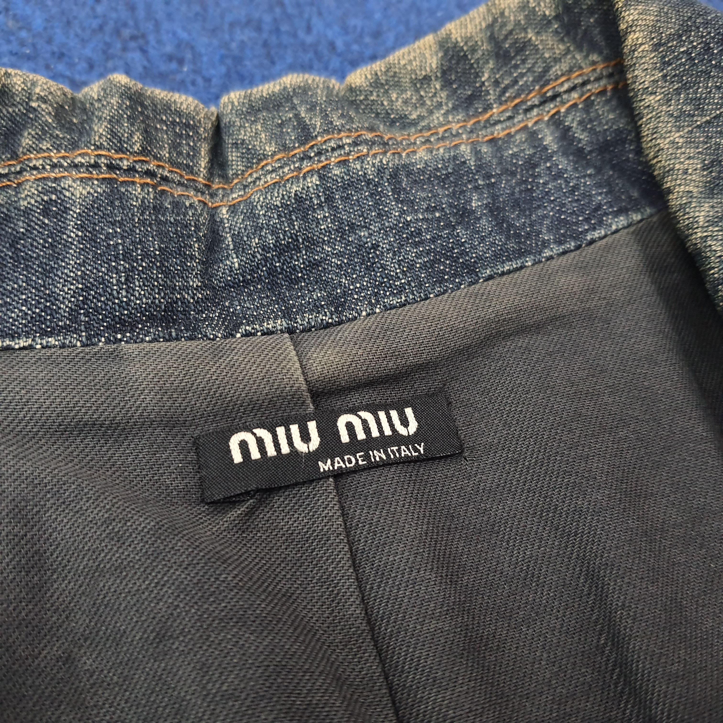 Miu Miu Vintage Miu Miu by Prada Denim Fiammato Blazer C256N2 Size XS / US 0-2 / IT 36-38 - 4 Thumbnail