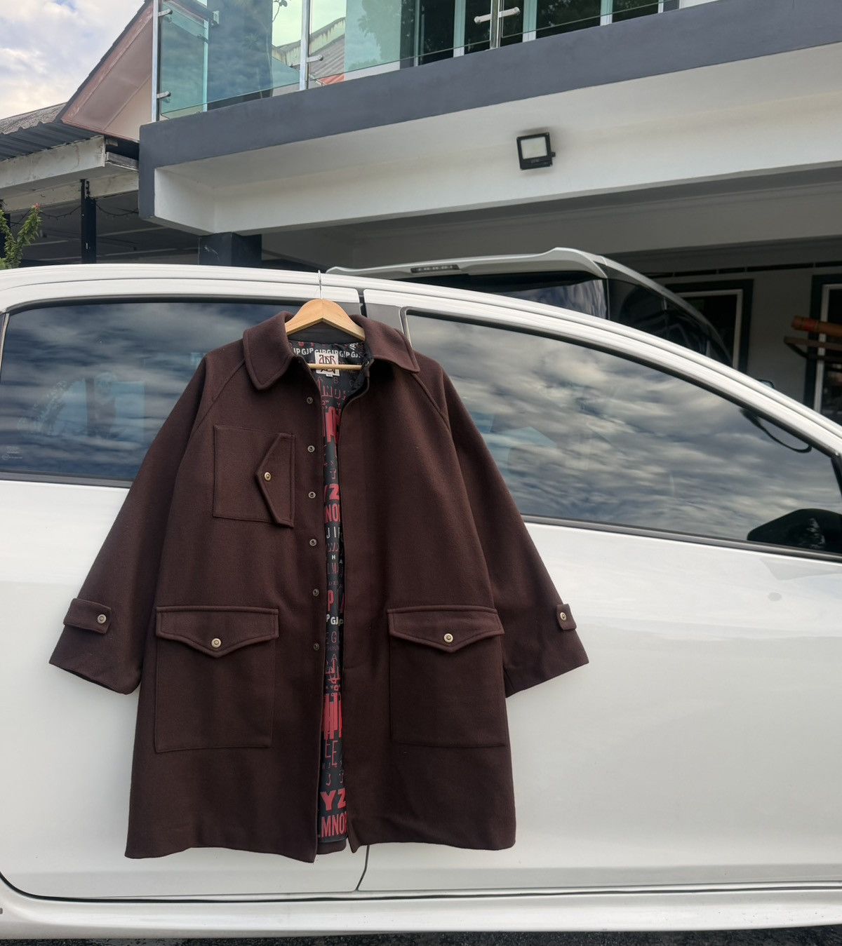 Jean Paul Gaultier Vintage JPG Paris Distressed Wool Blend Long Coat Size US L / EU 52-54 / 3 - 7 Thumbnail
