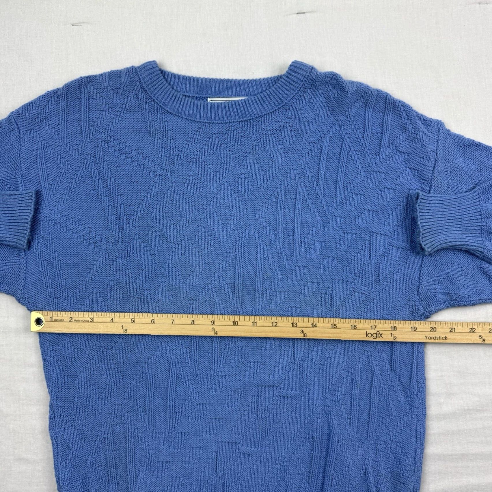 Vintage VINTAGE Le Tigre Sweater Adult Large Blue Knit 100% Cotton 80s 90s Mens Size US L / EU 52-54 / 3 - 6 Thumbnail