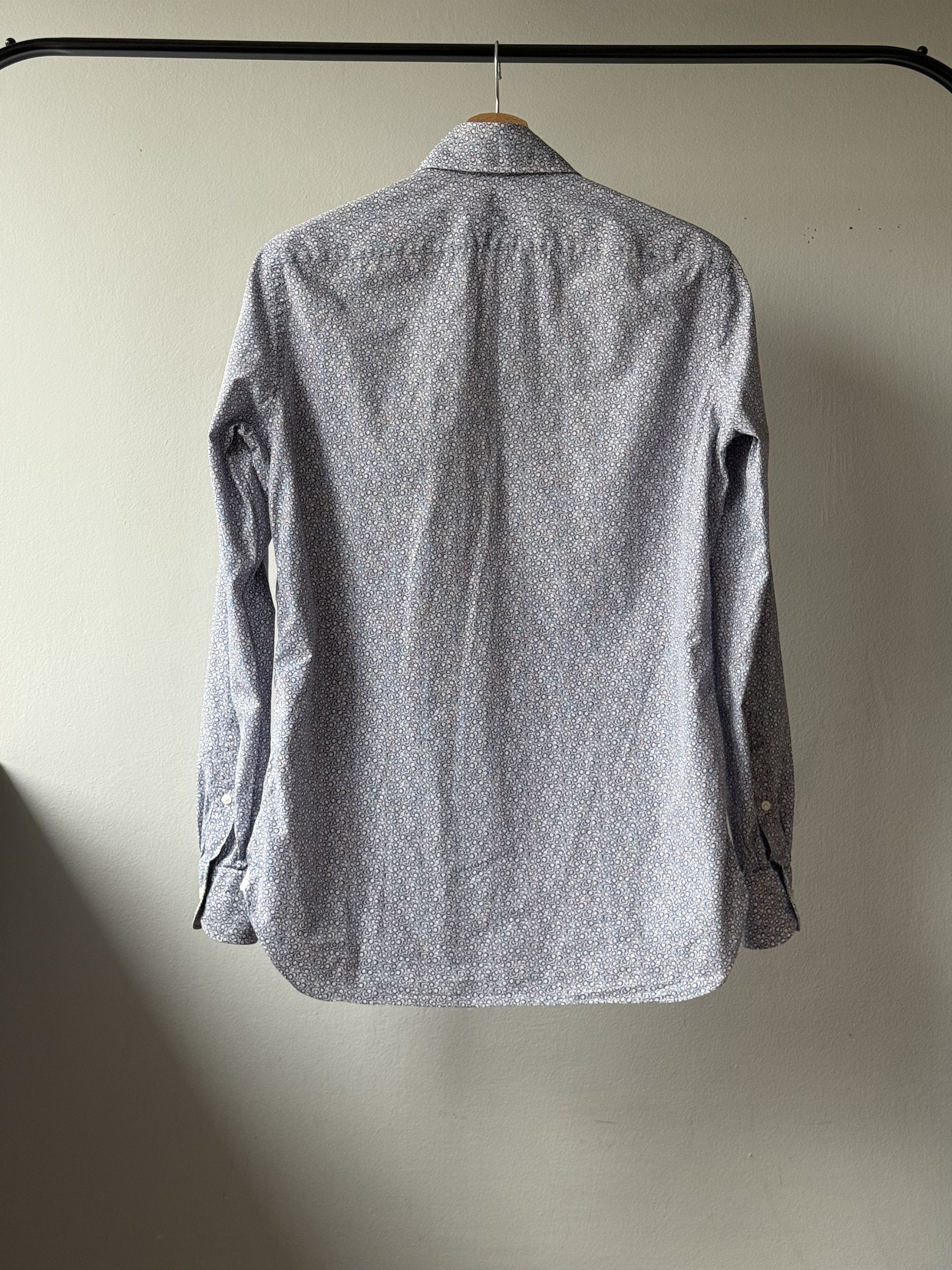 Luigi Borrelli Luigi Borelli Napoli Floral Patterned L/S Dress Cotton Shirt Size US M / EU 48-50 / 2 - 2 Thumbnail