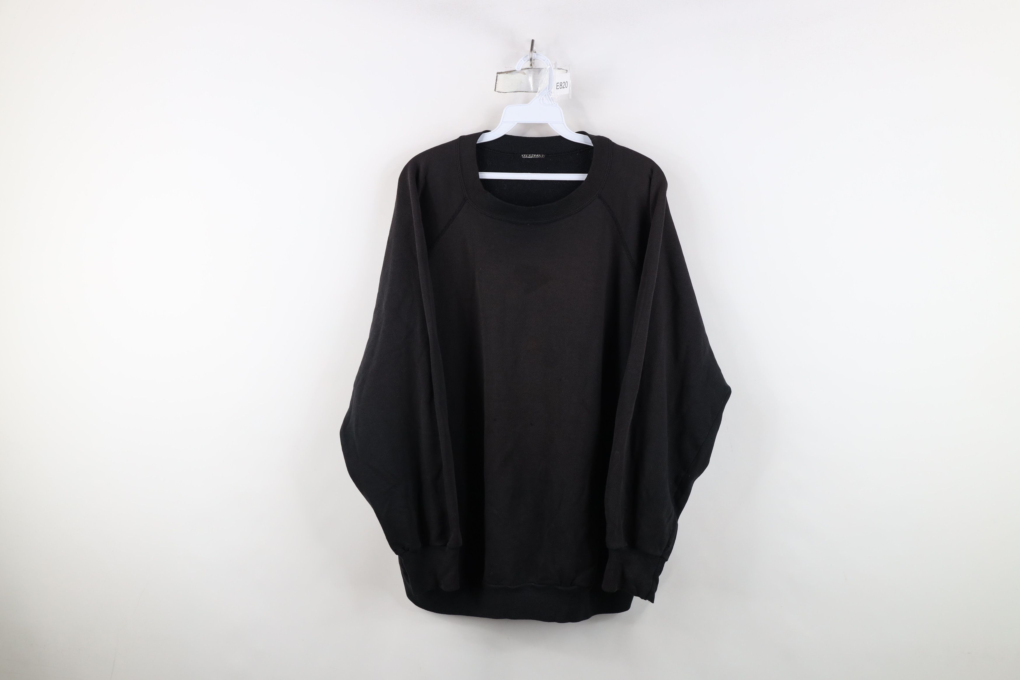 Vintage Vintage 90s Streetwear Blank Crewneck Sweatshirt Black Size US XXL / EU 58 / 5 - 1 Thumbnail