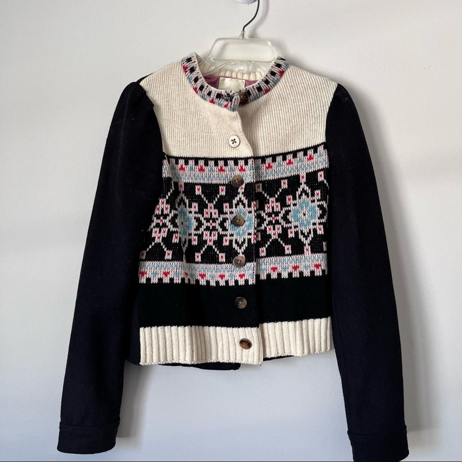 Anthropologie Anthropologie Buckhaven Fairisle Sweater jacket Elevenses Size XS / US 0-2 / IT 36-38 - 4 Thumbnail