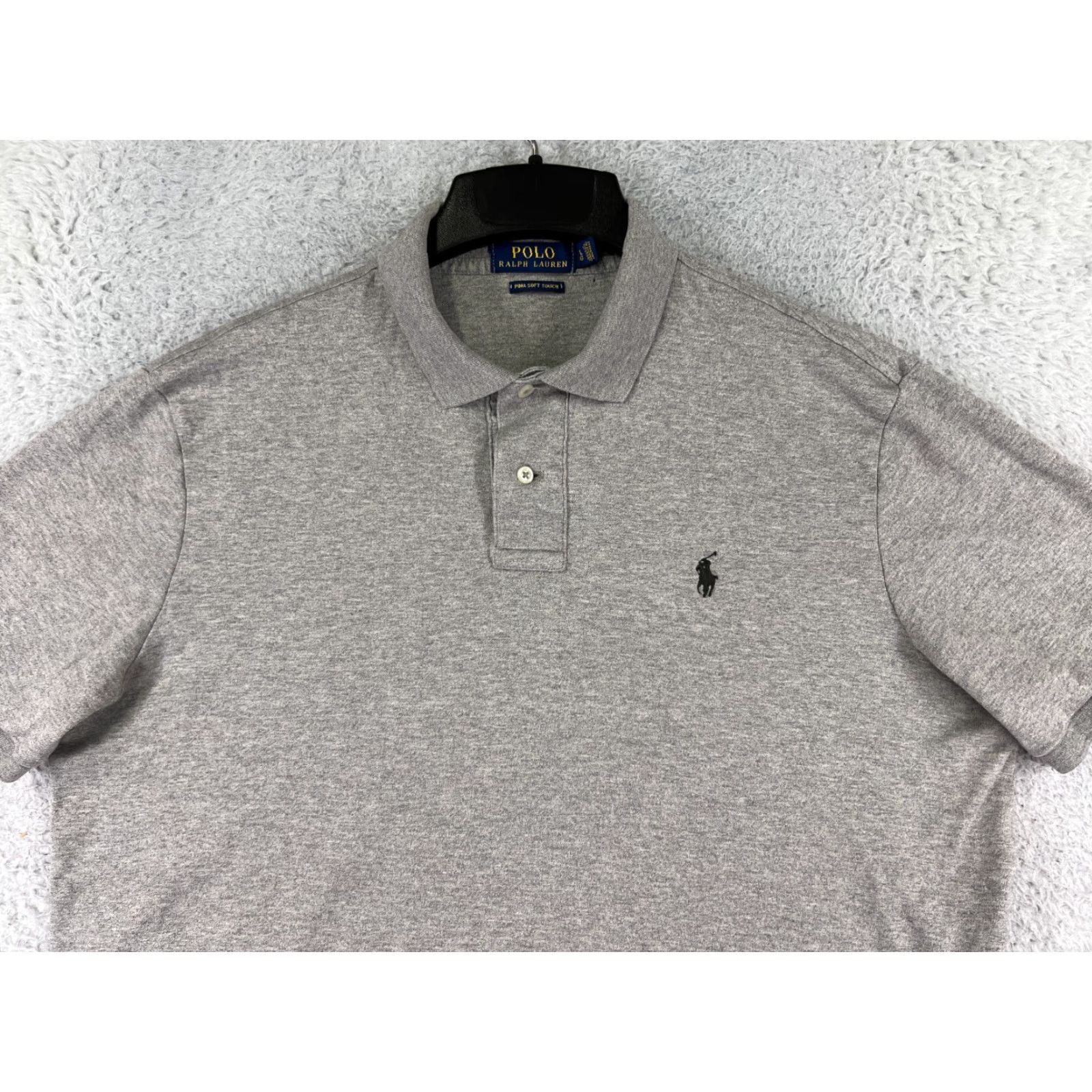Polo Ralph Lauren Polo Ralph Lauren Shirt Men Large Gray Solid Pima Soft Touch Jersey Size US L / EU 52-54 / 3 - 7 Thumbnail