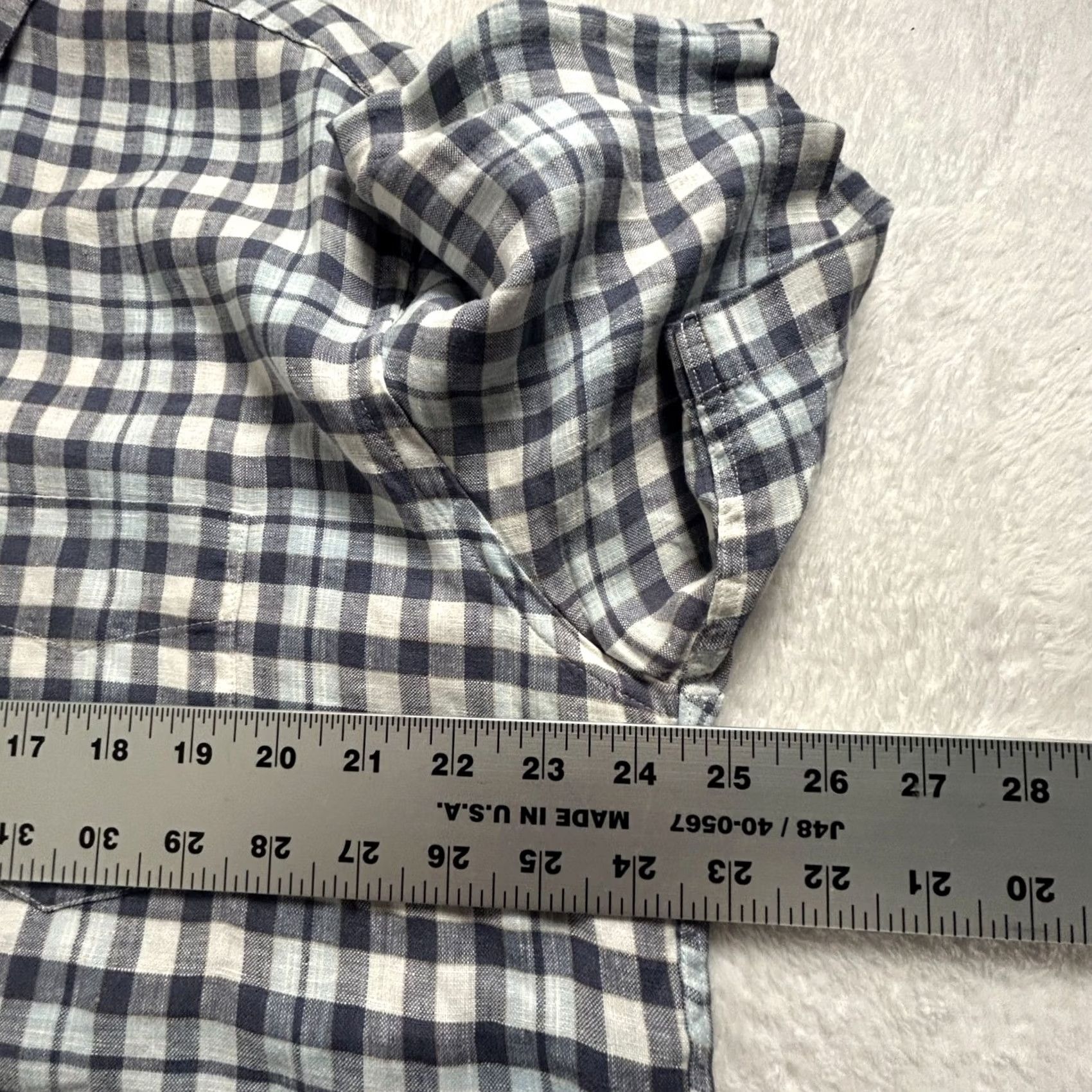 UNTUCKit UNTUCKit Mens Wrinkle-Resistant Gingham Short Sleeve Linen Shirt XL Blue NWOT Size US XL / EU 56 / 4 - 7 Thumbnail