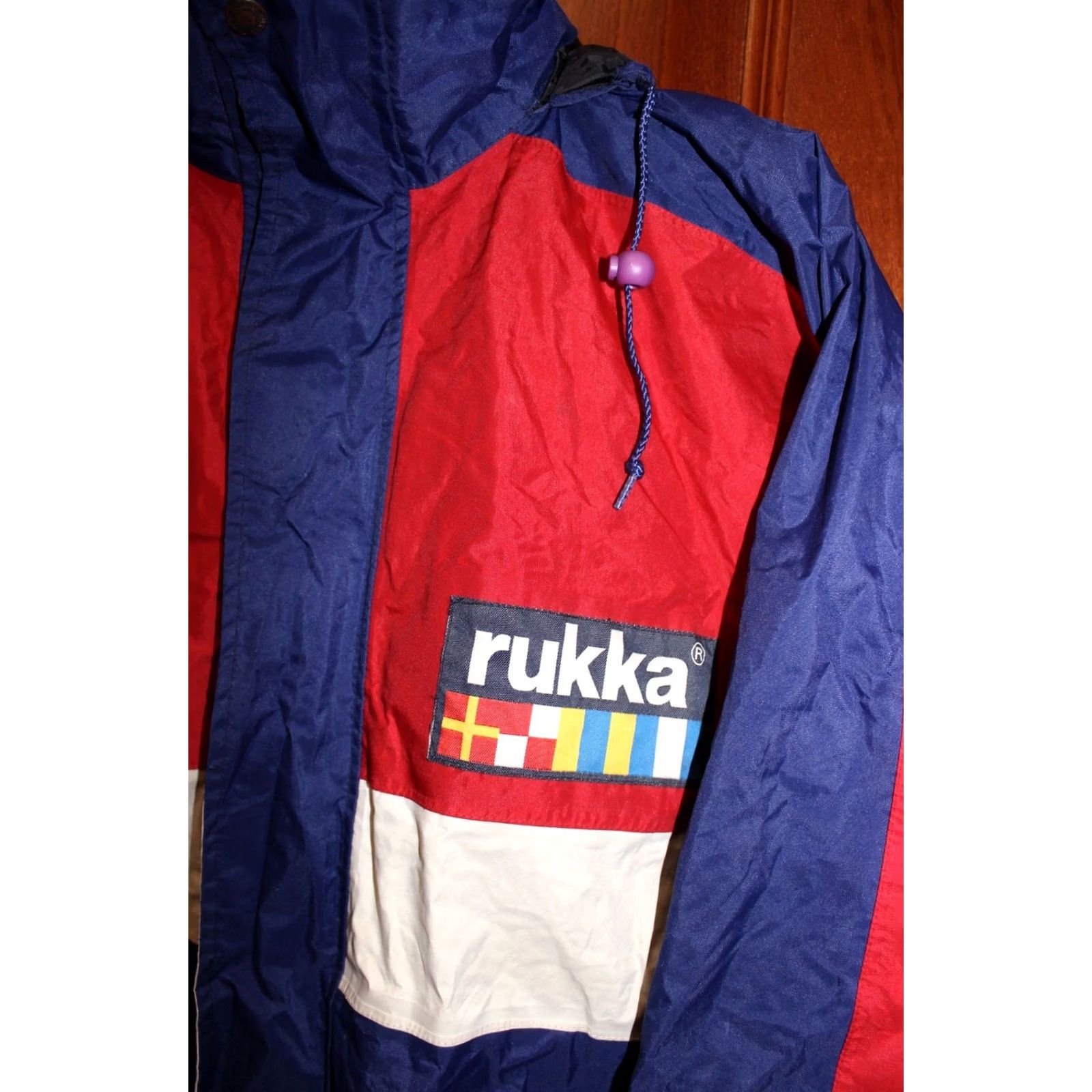 Vintage VINTAGE Rukka Yacht Wind jacket Shirt Mens L Red Blue Size US L / EU 52-54 / 3 - 2 Thumbnail