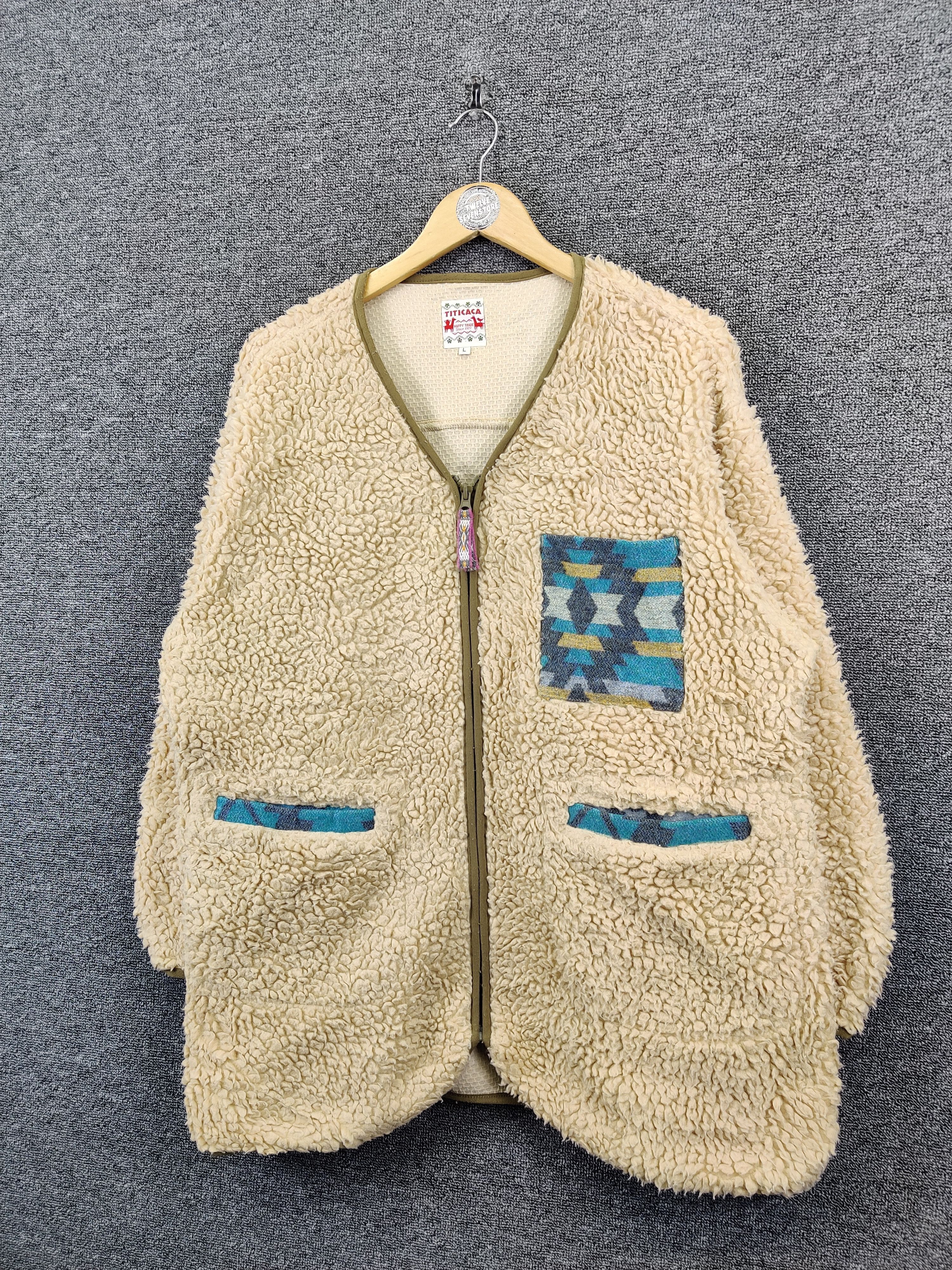 Japanese Brand Vintage 90's Titicaca Fleece Sherpa Navajo Jacket Size US L / EU 52-54 / 3 - 2 Thumbnail