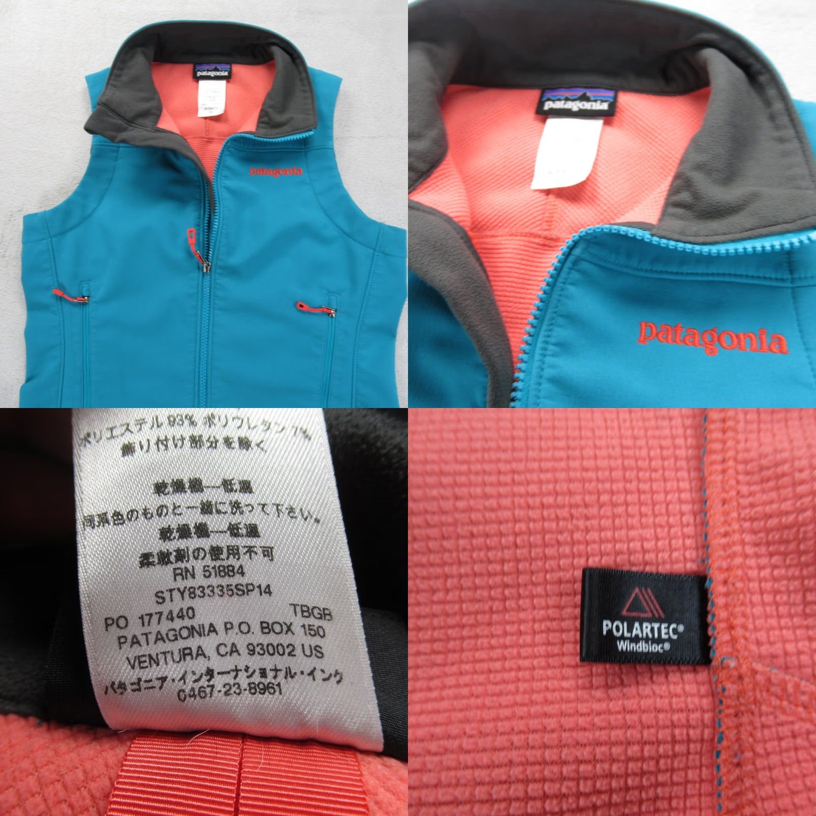 Patagonia Patagonia Vest Women's XS Calypso Full Zip Windproof Pockets Polartec Adze Outdoor Vest Size XS / US 0-2 / IT 36-38 - 8 Thumbnail