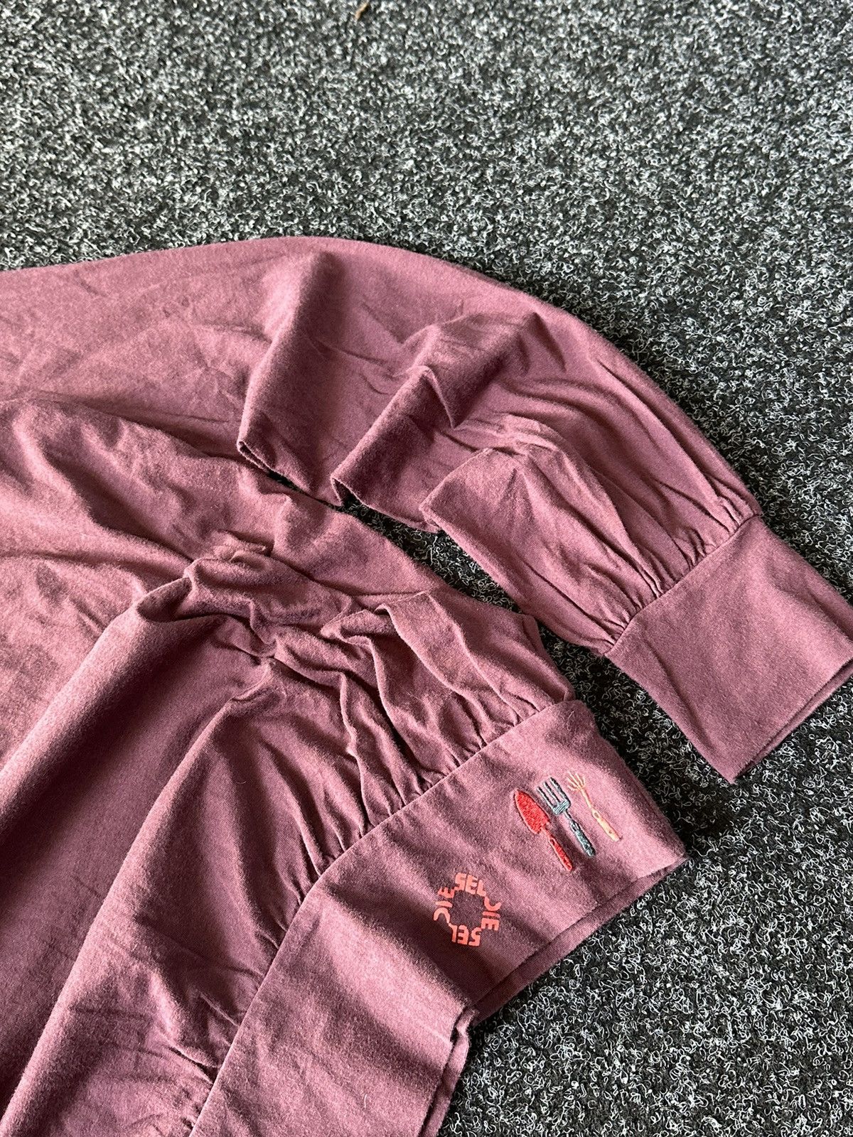 Diesel × Vintage 🚨CRAZY Y2K Diesel Avant Garde Burgundy VINTAGE Long Sleeve Size M / US 6-8 / IT 42-44 - 3 Thumbnail