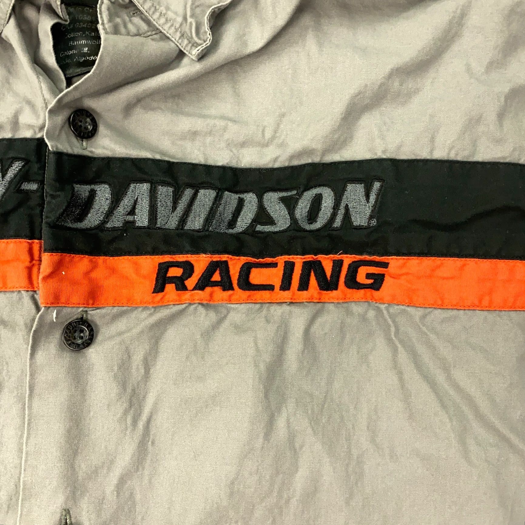 Harley Davidson HARLEY-DAVIDSON Racing Garage Shirt Button-Up Mens 2XL Gray Colorblock Biker Casual Size US XXL / EU 58 / 5 - 4 Thumbnail