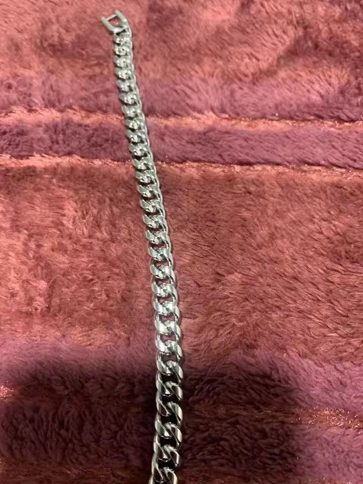 Jewelry 8 mm + 18 cm Cuban Chain Bracelets Size ONE SIZE - 5 Thumbnail