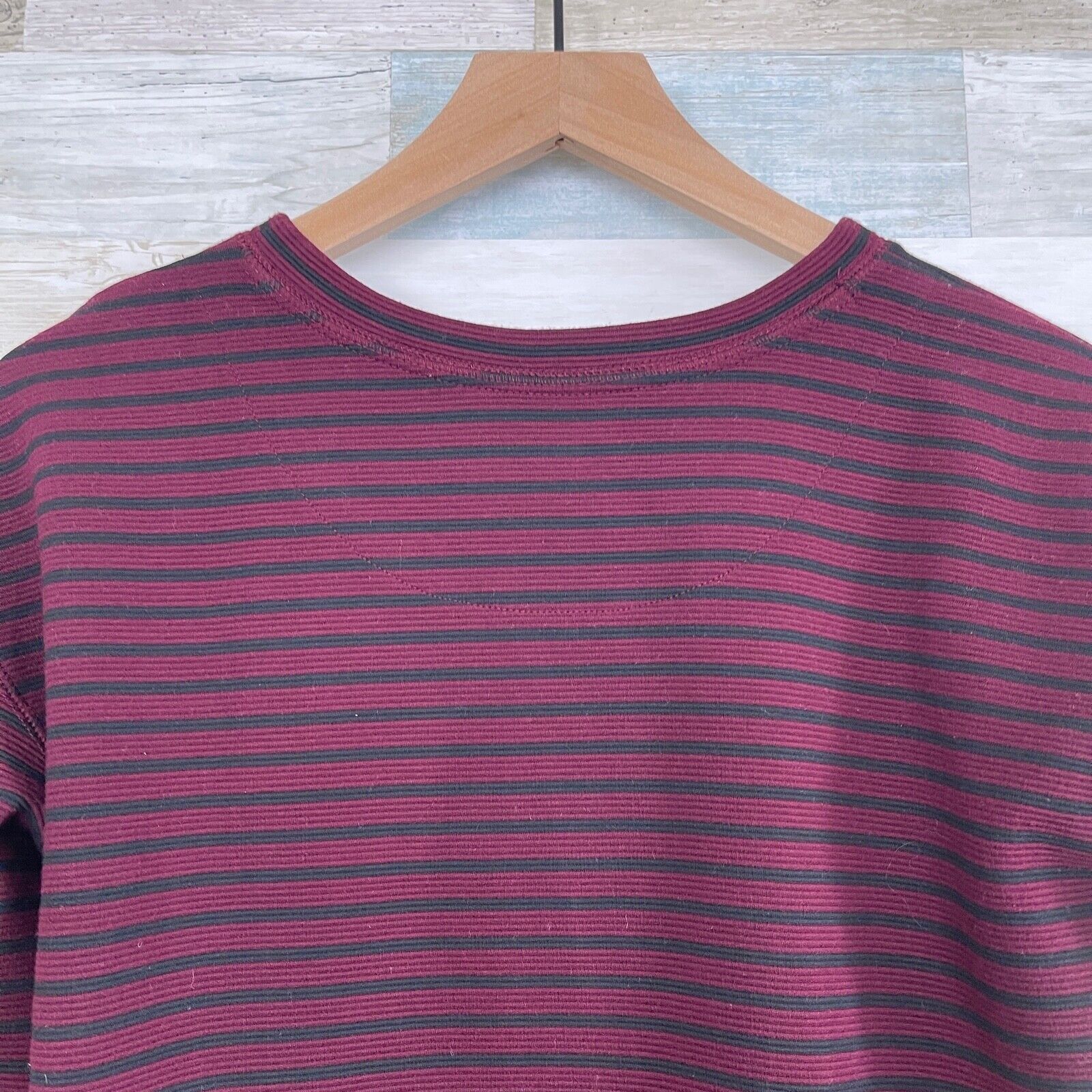 Lou & Grey Lou & Grey Ottoman Striped Popover Top Black Red Womens XS Size XS / US 0-2 / IT 36-38 - 4 Thumbnail