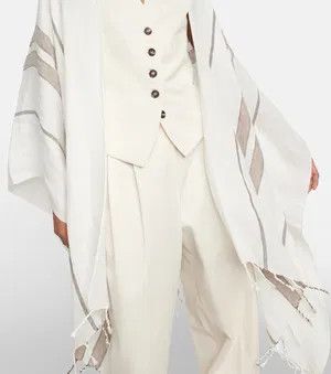 Brunello Cucinelli o1y0725 Size : OS / Cloak in White Size ONE SIZE - 3 Thumbnail