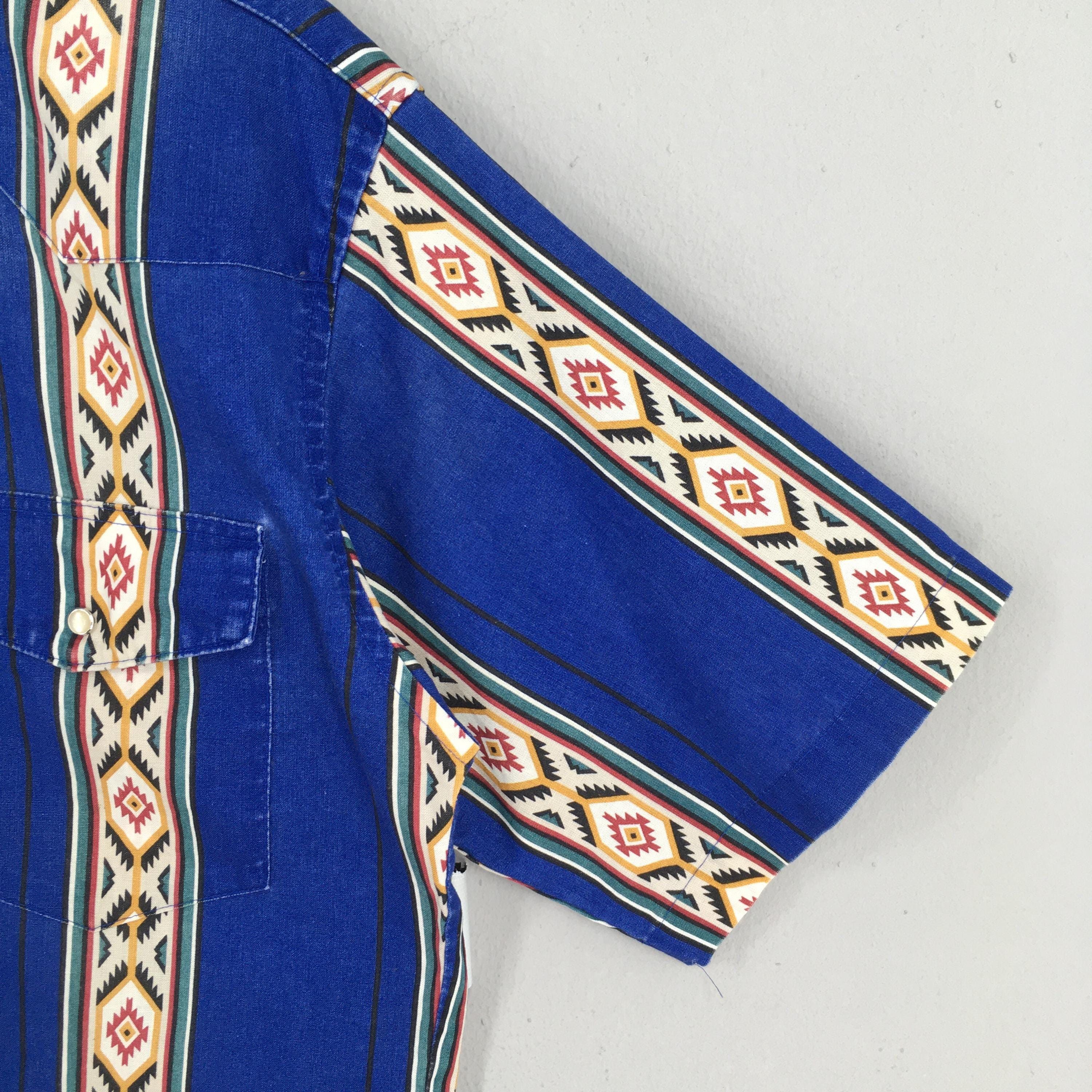 Wrangler Vintage 80s Wrangler Aztec Navajo Western Rodeo Shirt Medium Size US M / EU 48-50 / 2 - 4 Thumbnail