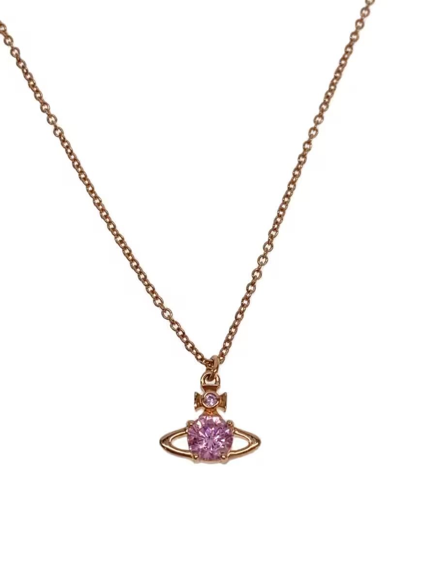 Pre-owned Vivienne Westwood Gem Stone Orb Necklace In Gold