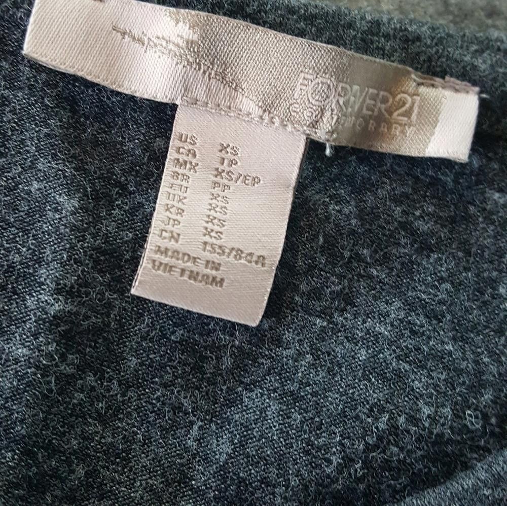Forever 21 Dark Grey Long Sleeve F21 Mini Size XS / US 0-2 / IT 36-38 - 3 Thumbnail