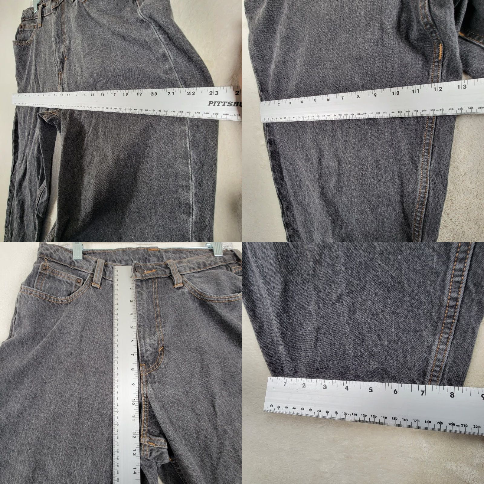 Levi's Levis Super Baggy Jeans Men 30x34 Gray/ Black Wide Leg Skater Grunge Y2K Jeans Baggy Mens Modern Retro Logo 30 Size US 30 / EU 46 - 8 Thumbnail