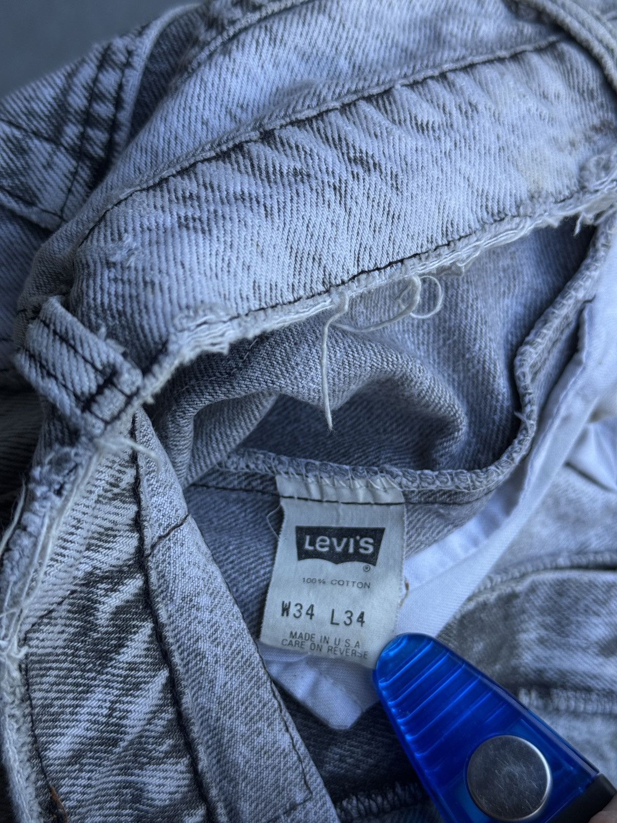 Levi's Vintage Clothing Levi's 505 USA 1989 Faded Distressed Jeans 32x33 ERD Size US 34 / EU 50 - 6 Thumbnail