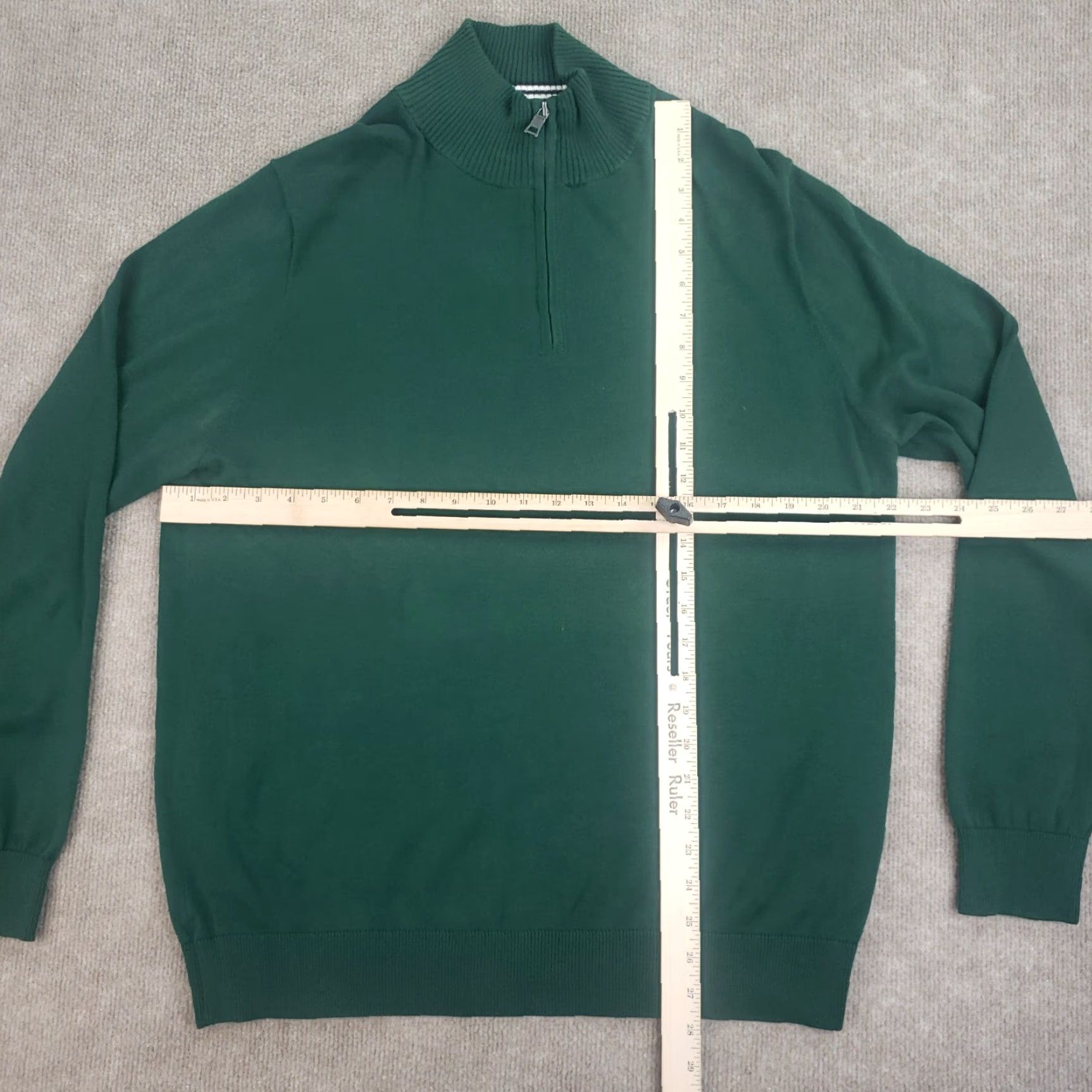 Nautica Nautica Mens Sweater Large Extra Large Green 1/4 Zip Long Sleeve Mock Neck Lightweight Size US L / EU 52-54 / 3 - 2 Thumbnail