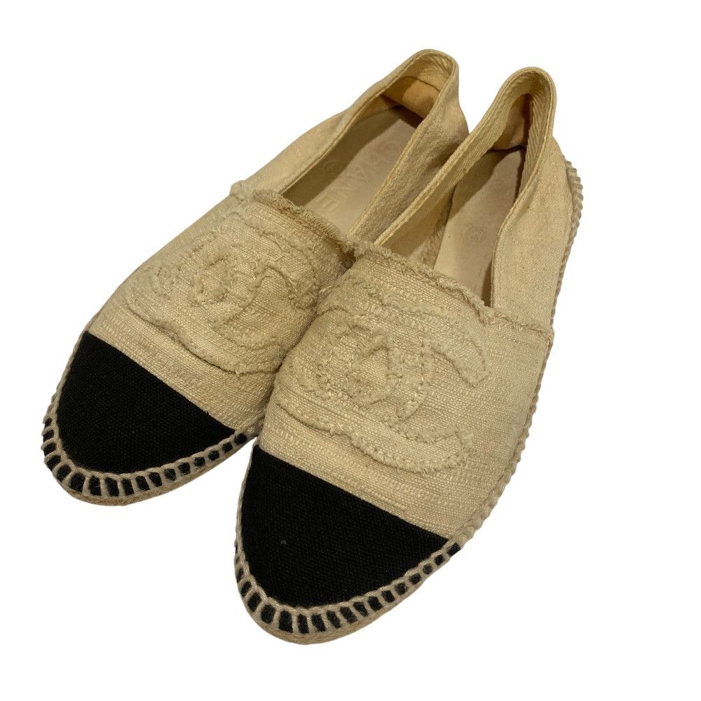 Chanel Chanel Espadrille Flat Shoes Textile Shoes DUTY FREE for USA