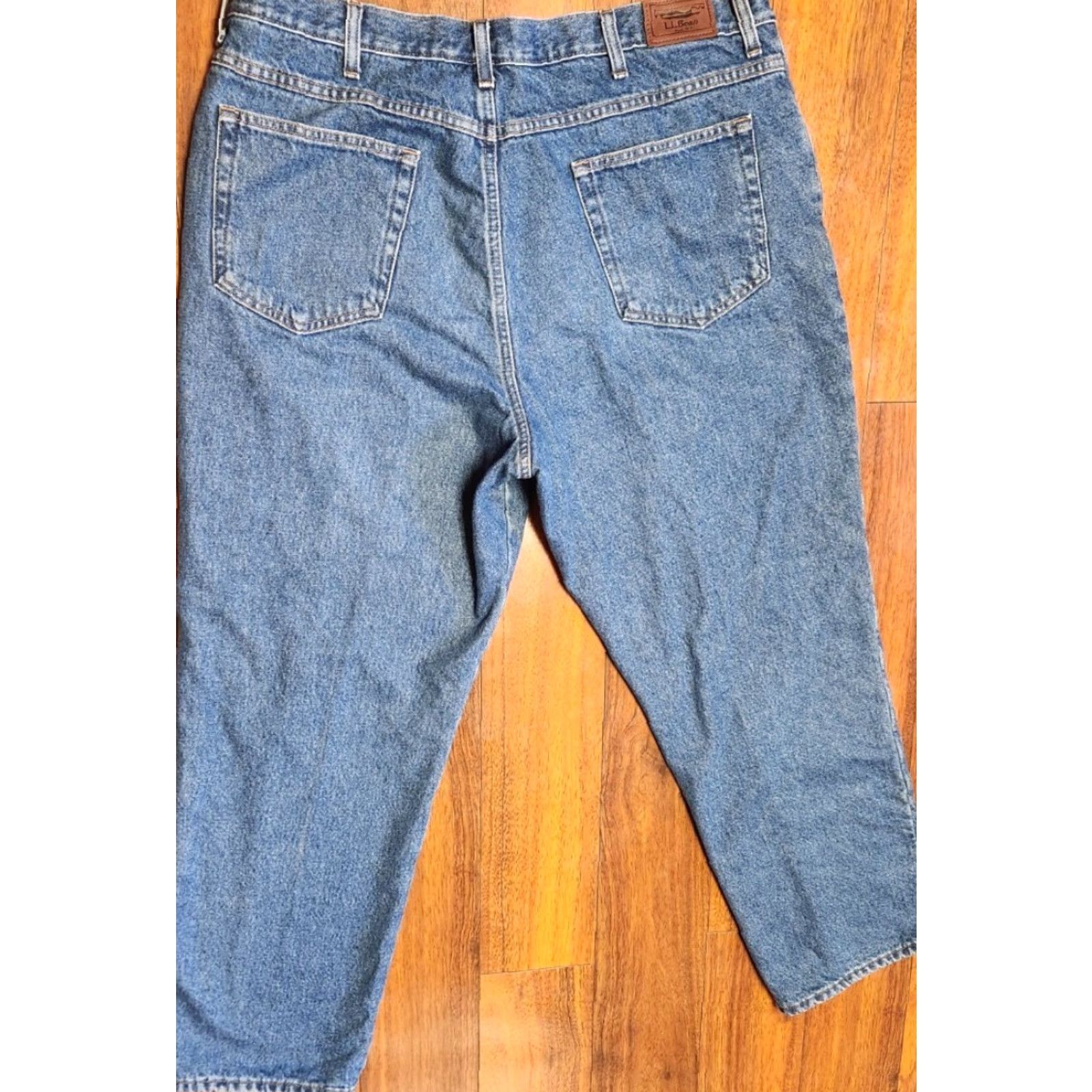 Vintage VINTAGE L.L. BEAN Jeans Men’s 40x30 Lined Plaid Denim 5-Pocket Straight Blue Natural Fit Sizes 40 Mens Size US 40 / EU 56 - 3 Thumbnail