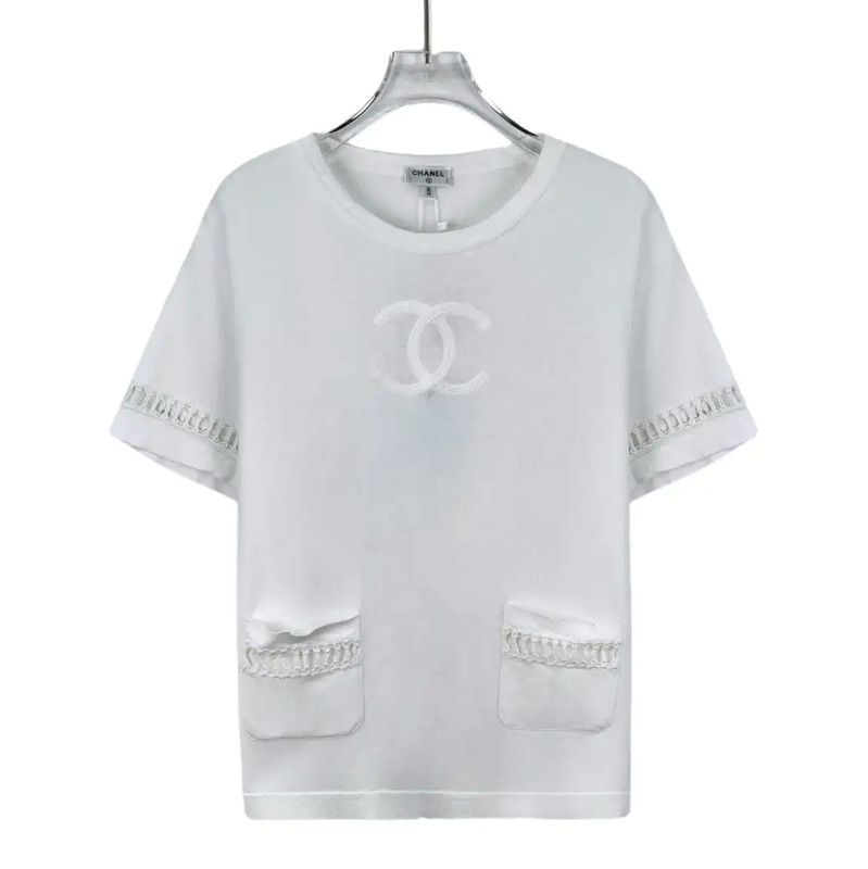 Chanel Chanel White Cotton T-Shirt for Women 0089 Size ONE SIZE - 1 Thumbnail