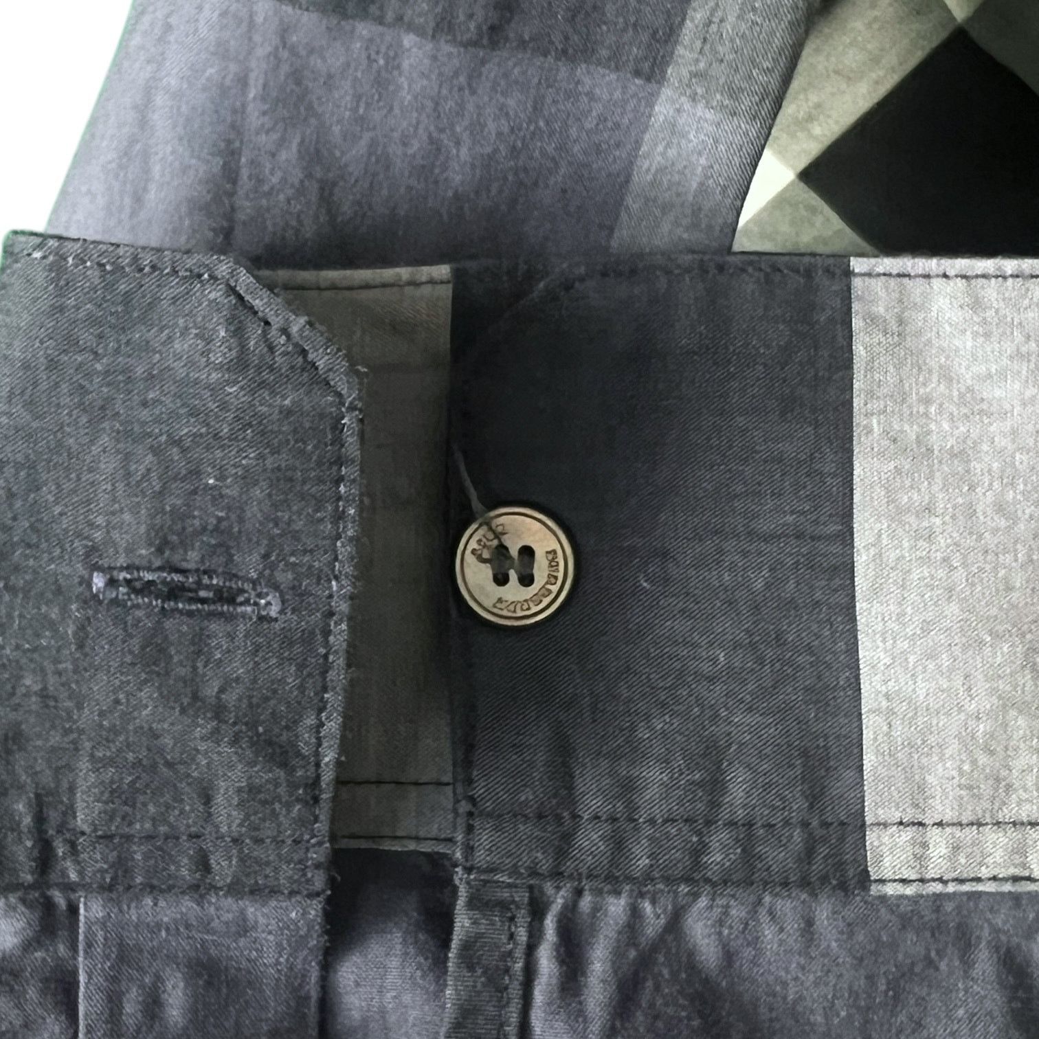 Men's Burberry Long Sleeve Button Up Shirt Blu Nova Check Sm