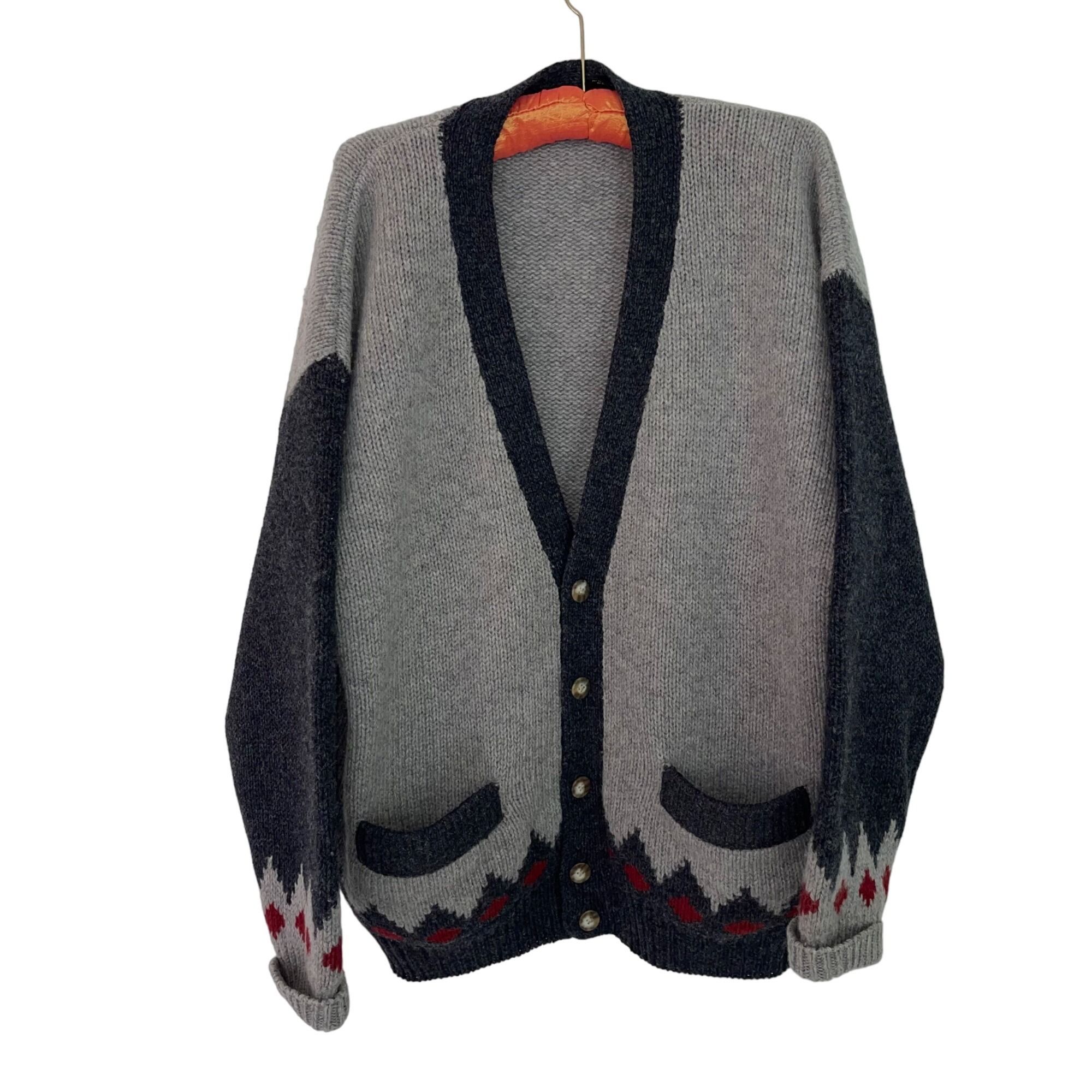 Structure Structure Mens Vintage 90s Cardigan Size Medium Grey Red Size US M / EU 48-50 / 2 - 1 Preview