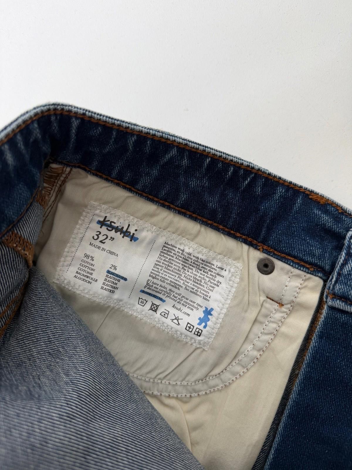 new Ksubi mens denim shorts chopper north blue 32