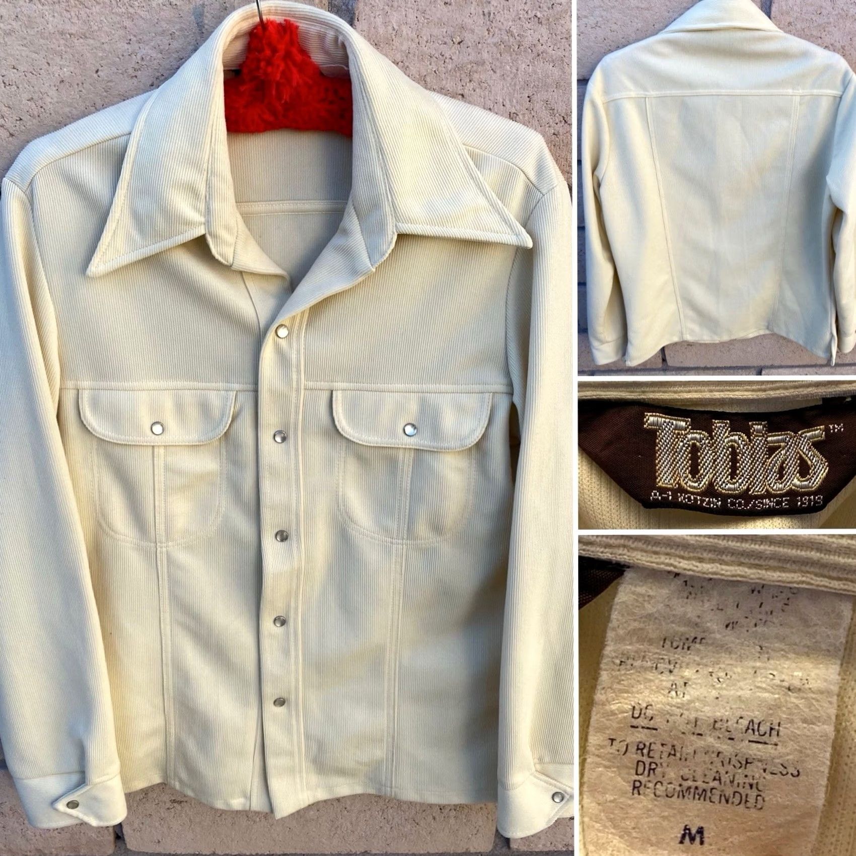 Vintage VINTAGE Tobias Western Shirt Jacket Cream Ribbed Knit Snap Front 70s M Mens Size US M / EU 48-50 / 2 - 6 Thumbnail